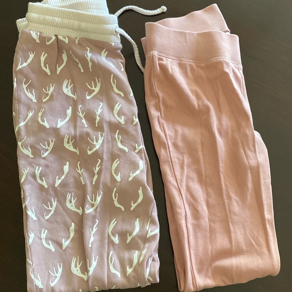 Organic Sweatpants L’b Kids ( girls)  PJ Sz S & Sz Xs long set of 2 - Picture 1 of 14